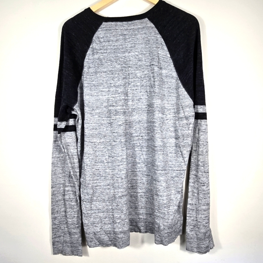 Vince Men's Gray and Black Raglan Sweater XL - Picture 2 of 8